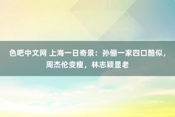色吧中文网 上海一日奇景：孙俪一家四口酷似，周杰伦变瘦，林志颖显老