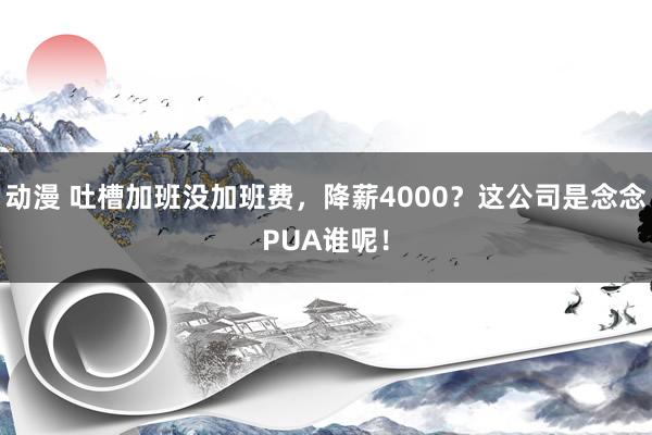 动漫 吐槽加班没加班费，降薪4000？这公司是念念PUA谁呢！